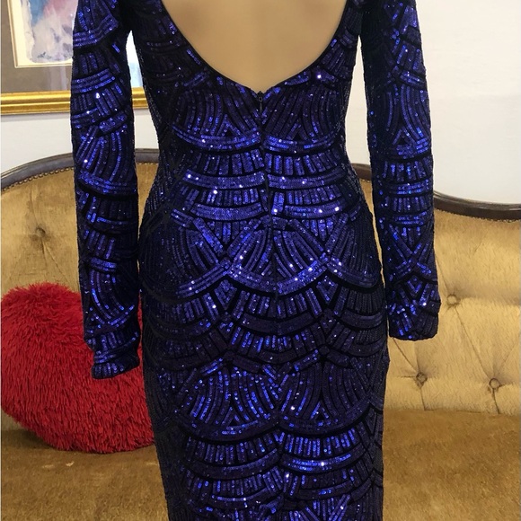 Dress the population purple sequin dress, knee length, XS excellent - Picture 3 of 10